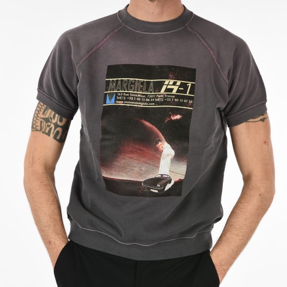 Maison Margiela Graphic Print Short Sleeve Sweat - Picture 3 of 6